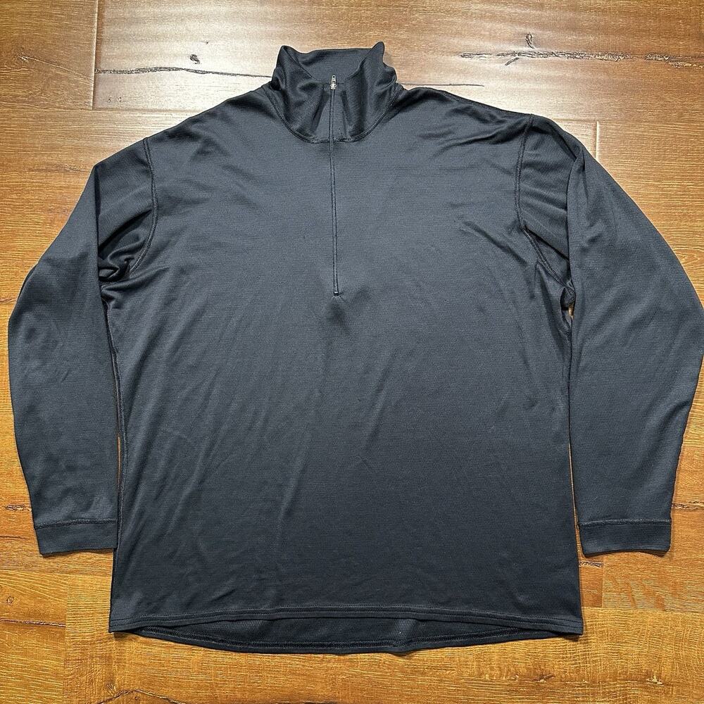 Patagonia Capilene 1/4 Zip Sweatshirt Men L Black Long Sleeve Mid Layer Hike USA